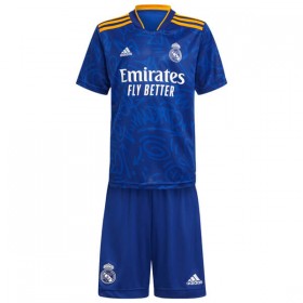 Real Madrid Fodboldtrøjer Børn Udebanesæt 2021/22 Kort ærmer